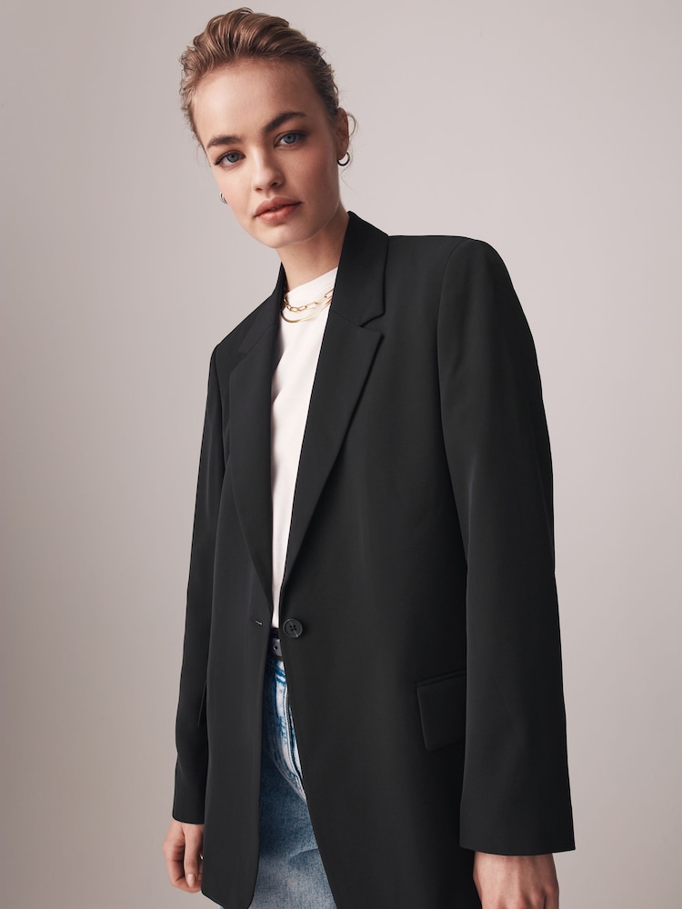 The Set Black Relaxed Blazer - Image 1 of 7