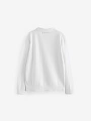 White Quarter Zip 100% Cotton Long Sleeve Knitted Polo Shirt (3-16yrs) - Image 2 of 5