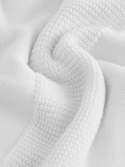 White Quarter Zip 100% Cotton Long Sleeve Knitted Polo Shirt (3-16yrs) - Image 3 of 5
