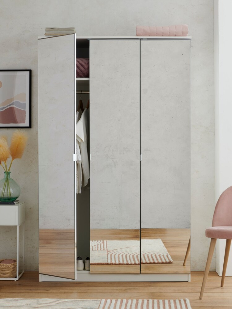 Mirror Flynn Triple Mirrored Tripe Wardrobe - Image 2 of 10