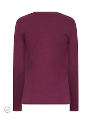 Long Tall Sally Red Metal Detail Ribbed Top - Image 6 of 6
