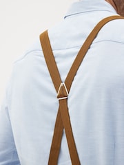 Ochre Yellow Herringbone Slim Braces - Image 2 of 7