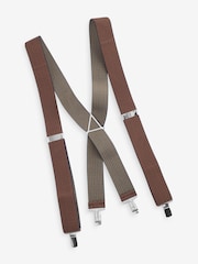 Ochre Yellow Herringbone Slim Braces - Image 3 of 7