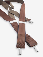 Ochre Yellow Herringbone Slim Braces - Image 6 of 7