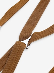 Ochre Yellow Herringbone Slim Braces - Image 7 of 7