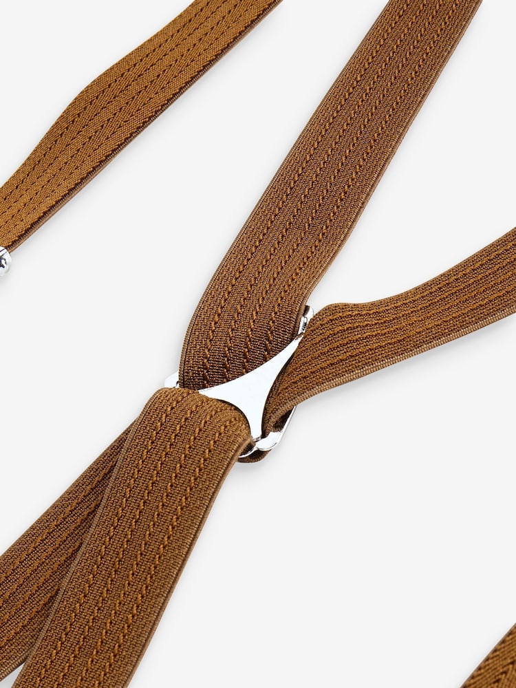 Ochre Yellow Herringbone Slim Braces - Image 7 of 7 Ochre Yellow Herringbone Slim Braces - Image 7 of 7