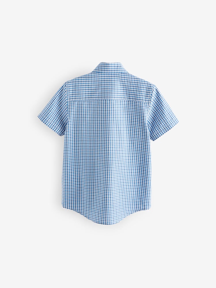 Blue Short Sleeve Oxford Check Shirt (3-16yrs) - Image 2 of 3