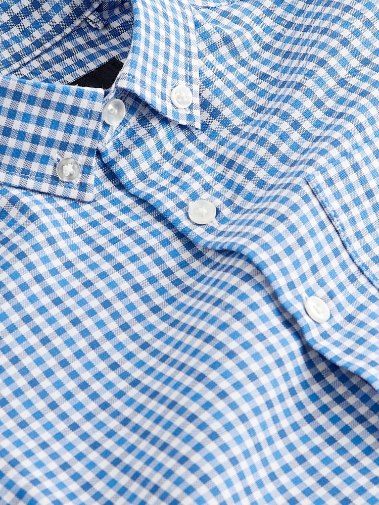 Blue Short Sleeve Oxford Check Shirt (3-16yrs) - Image 3 of 3