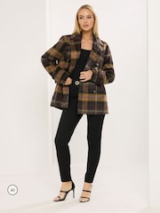 Star by Julien MacDonald Brown Checks Peacoat - Image 2 of 6