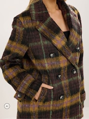 Star by Julien MacDonald Brown Checks Peacoat - Image 4 of 6