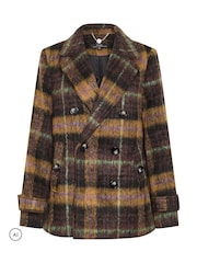 Star by Julien MacDonald Brown Checks Peacoat - Image 5 of 6