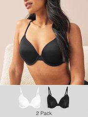 Black/White 2 Pack Light Pad Full Cup Smoothing Ultimate Comfort T-Shirt Bra A-E - Image 1 of 9
