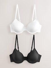 Black/White 2 Pack Light Pad Full Cup Smoothing Ultimate Comfort T-Shirt Bra A-E - Image 6 of 9