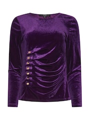 Lila - Star by Julien MacDonald Topp med knappdetalj i sammet - Bild 1 av 2