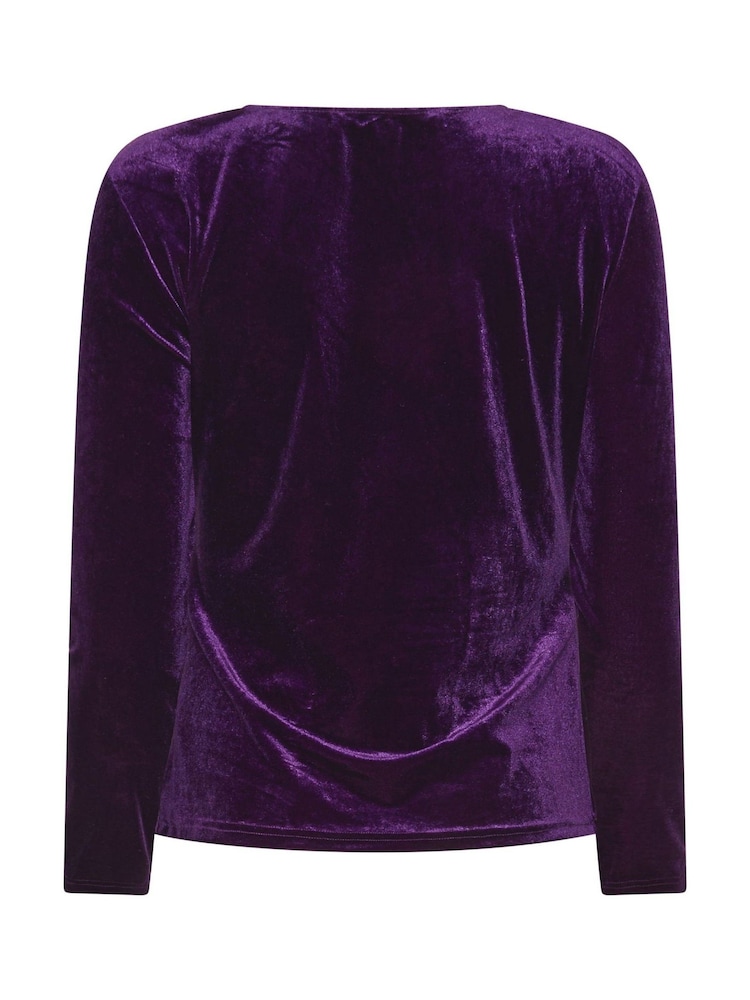 Lila - Star by Julien MacDonald Topp med knappdetalj i sammet - Bild 2 av 2