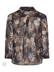 Yours Curve Brown London Abstract Floral Shirt - Image 5 of 5