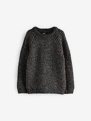 Black Crew Neck Knitted Jumper (3-16yrs) - Image 1 of 3