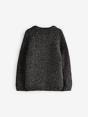Black Crew Neck Knitted Jumper (3-16yrs) - Image 2 of 3