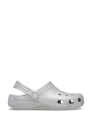 Crocs Grey Classic Glitter Clogs - Image 1 of 5
