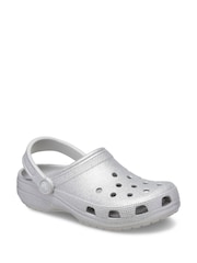 Crocs Grey Classic Glitter Clogs - Image 3 of 5