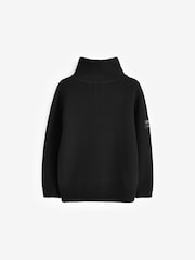Black Utility Knitted Quarter Zip Jumper (3-16yrs) - Image 6 of 8