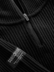Black Utility Knitted Quarter Zip Jumper (3-16yrs) - Image 7 of 8