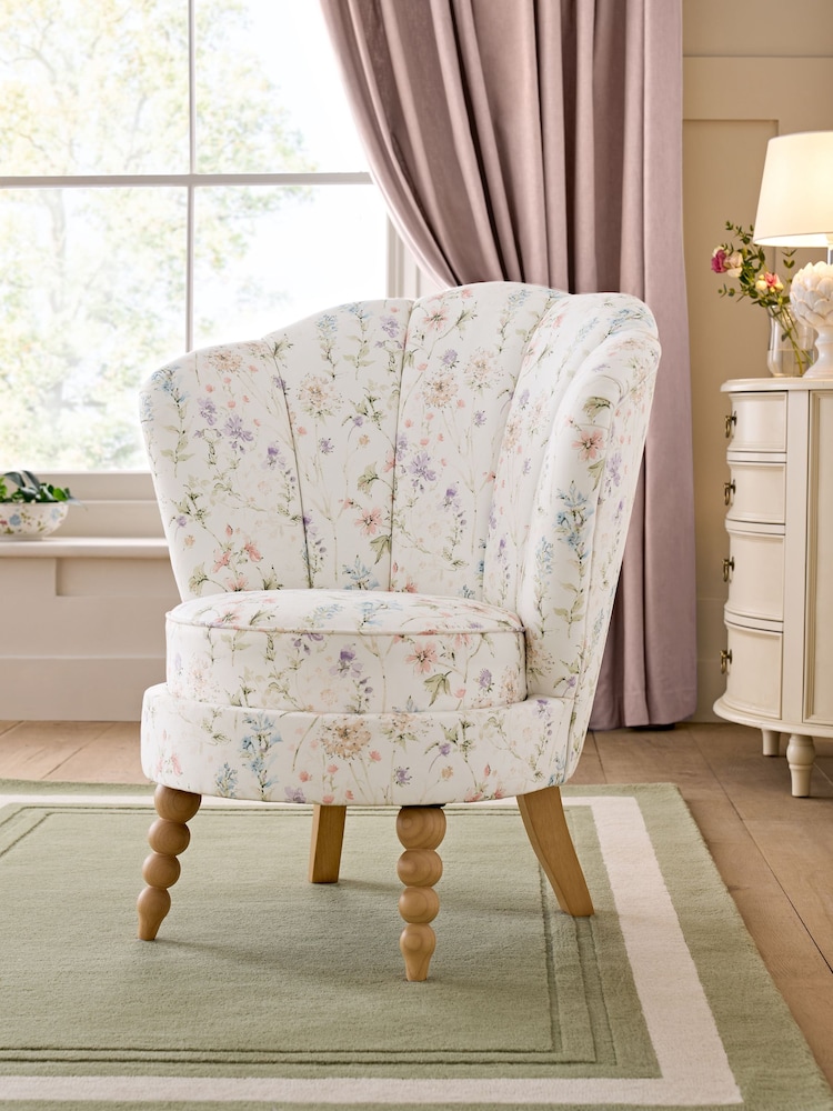 Laura Ashley Wild Meadow Chalk Pink Accent Chair - Image 1 of 8