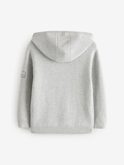 Grey 100% Cotton Utility Knitted Hoodie (3-16yrs) - Image 2 of 5