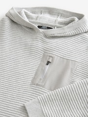 Grey 100% Cotton Utility Knitted Hoodie (3-16yrs) - Image 3 of 5