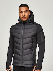 Alessandro Zavetti Grey Balvazetti Hybrid Puffer Jacket - Image 4 of 7