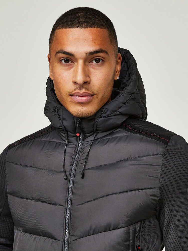 Alessandro Zavetti Grey Balvazetti Hybrid Puffer Jacket - Image 6 of 7