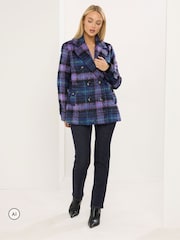 Star by Julien MacDonald Purple Checks Peacoat - Image 2 of 7