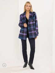 Star by Julien MacDonald Purple Checks Peacoat - Image 3 of 7