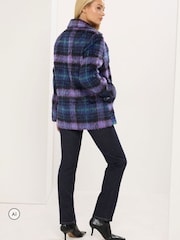 Star by Julien MacDonald Purple Checks Peacoat - Image 4 of 7