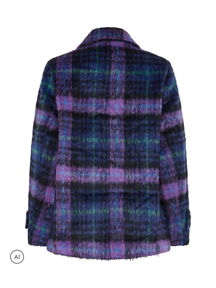 Star by Julien MacDonald Purple Checks Peacoat - Image 7 of 7