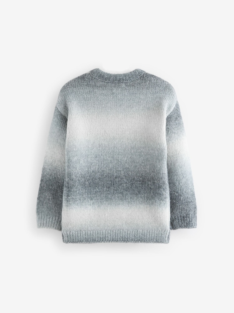Grey Ombre Crew Neck Jumper (3-16yrs) - Image 2 of 3
