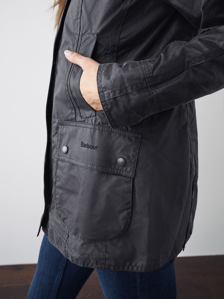 Barbour® Navy Beadnell Classic Wax Jacket - Image 7 of 11