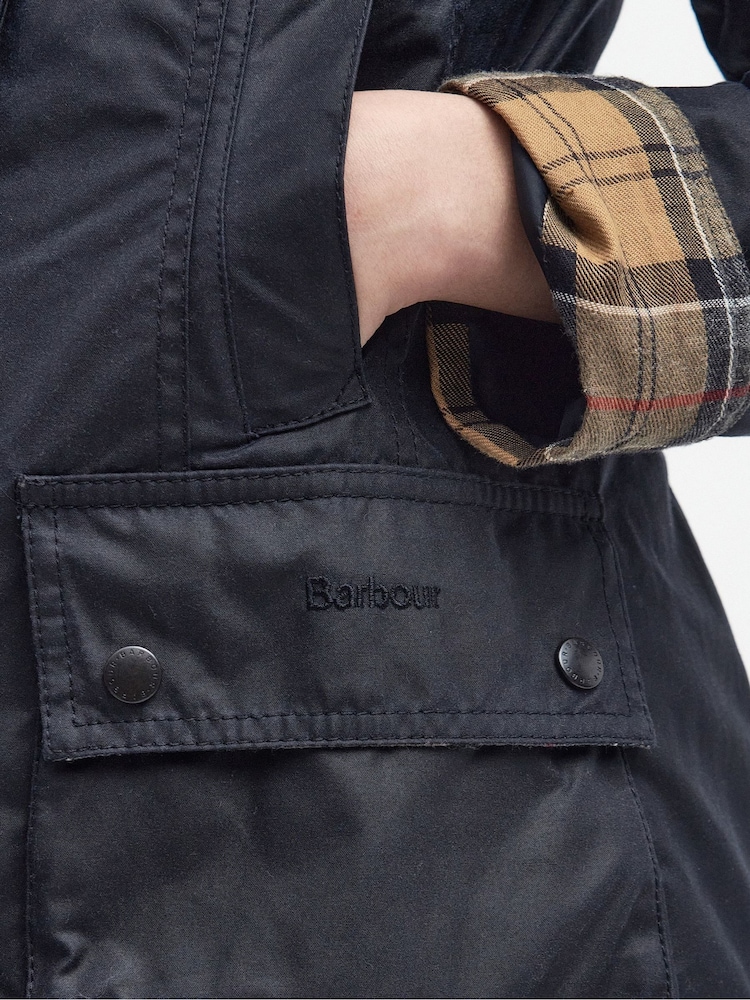 Barbour® Navy Beadnell Classic Wax Jacket - Image 9 of 11