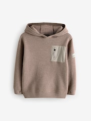 Taupe Brown 100% Cotton Utility Knitted Hoodie (3-16yrs) - Image 1 of 4