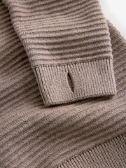 Taupe Brown 100% Cotton Utility Knitted Hoodie (3-16yrs) - Image 2 of 4