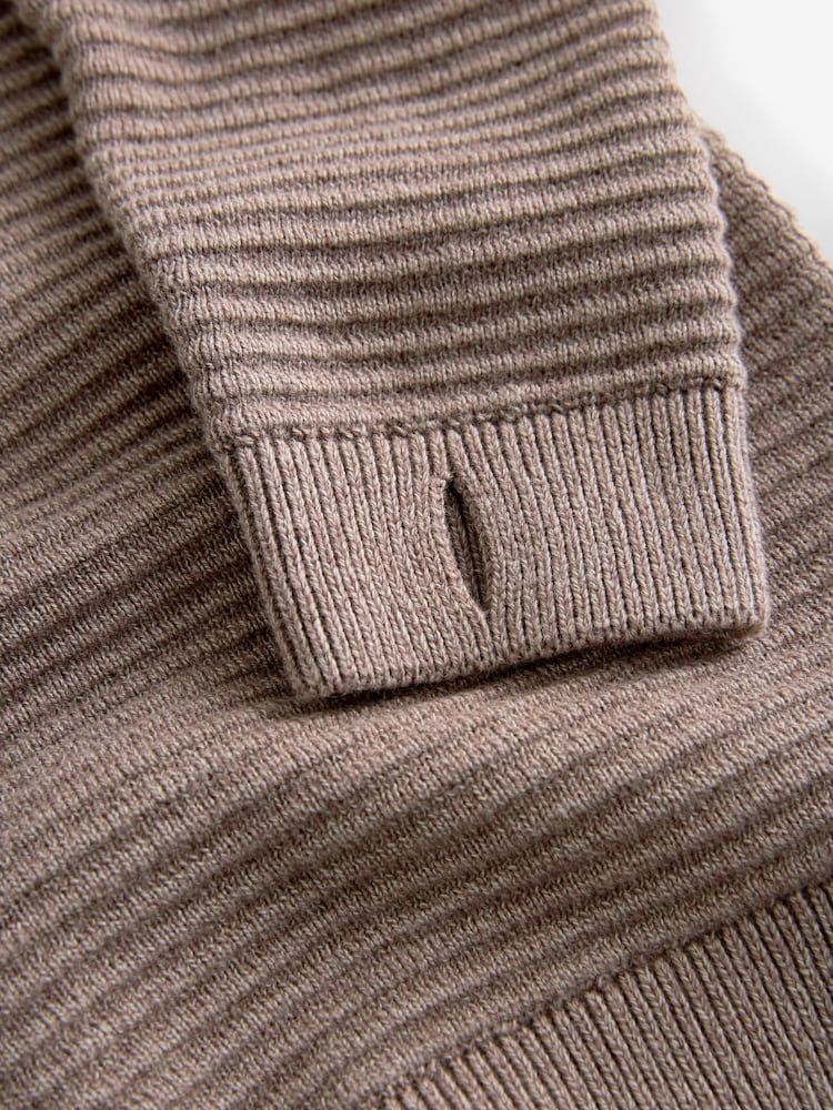 Taupe Brown 100% Cotton Utility Knitted Hoodie (3-16yrs) - Image 2 of 4