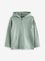 Mineral Blue Quarter Zip Knitted Hoodie (3-16yrs) - Image 1 of 4