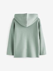 Mineral Blue Quarter Zip Knitted Hoodie (3-16yrs) - Image 2 of 4