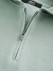 Mineral Blue Quarter Zip Knitted Hoodie (3-16yrs) - Image 3 of 4