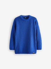 Cobalt Blue Bouclé Crew Neck Jumper (3-16yrs) - Image 5 of 7