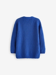 Cobalt Blue Bouclé Crew Neck Jumper (3-16yrs) - Image 6 of 7