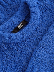 Cobalt Blue Bouclé Crew Neck Jumper (3-16yrs) - Image 7 of 7