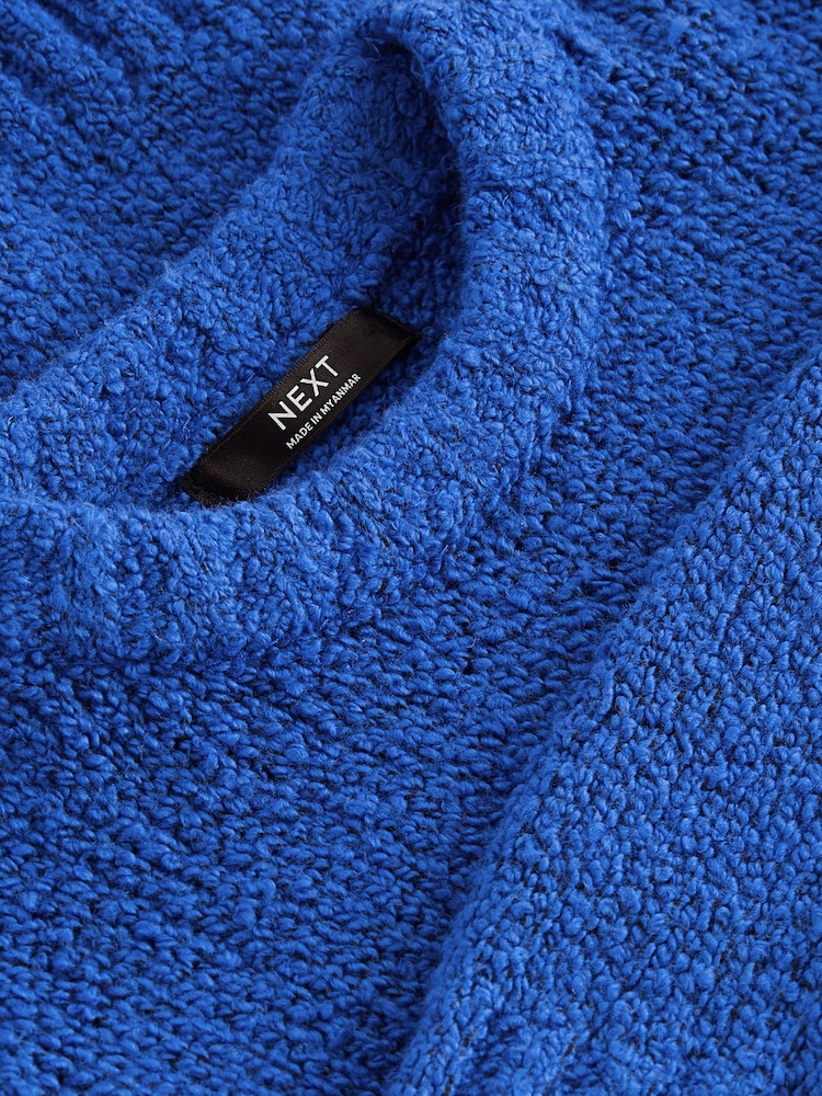 Cobalt Blue Bouclé Crew Neck Jumper (3-16yrs) - Image 7 of 7