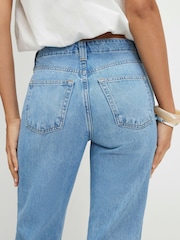 River Island Blue Mid Rise Classic Relaxed Flare Leg Jeans - Image 4 of 4