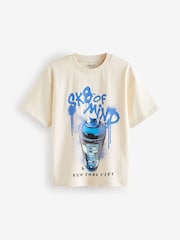 Black/Ecru Graphic Short Sleeve 100% Cotton T-Shirts 2 Pack (3-16yrs) - Image 2 of 6